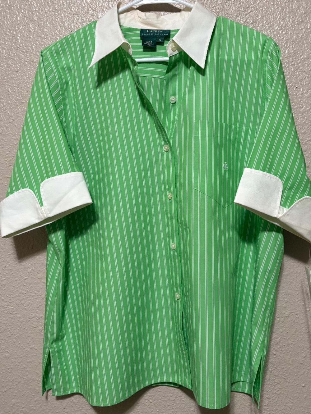 Lauren Ralph Lauren Non-Iron Classic Button Down Elbow Length Shirt 1X